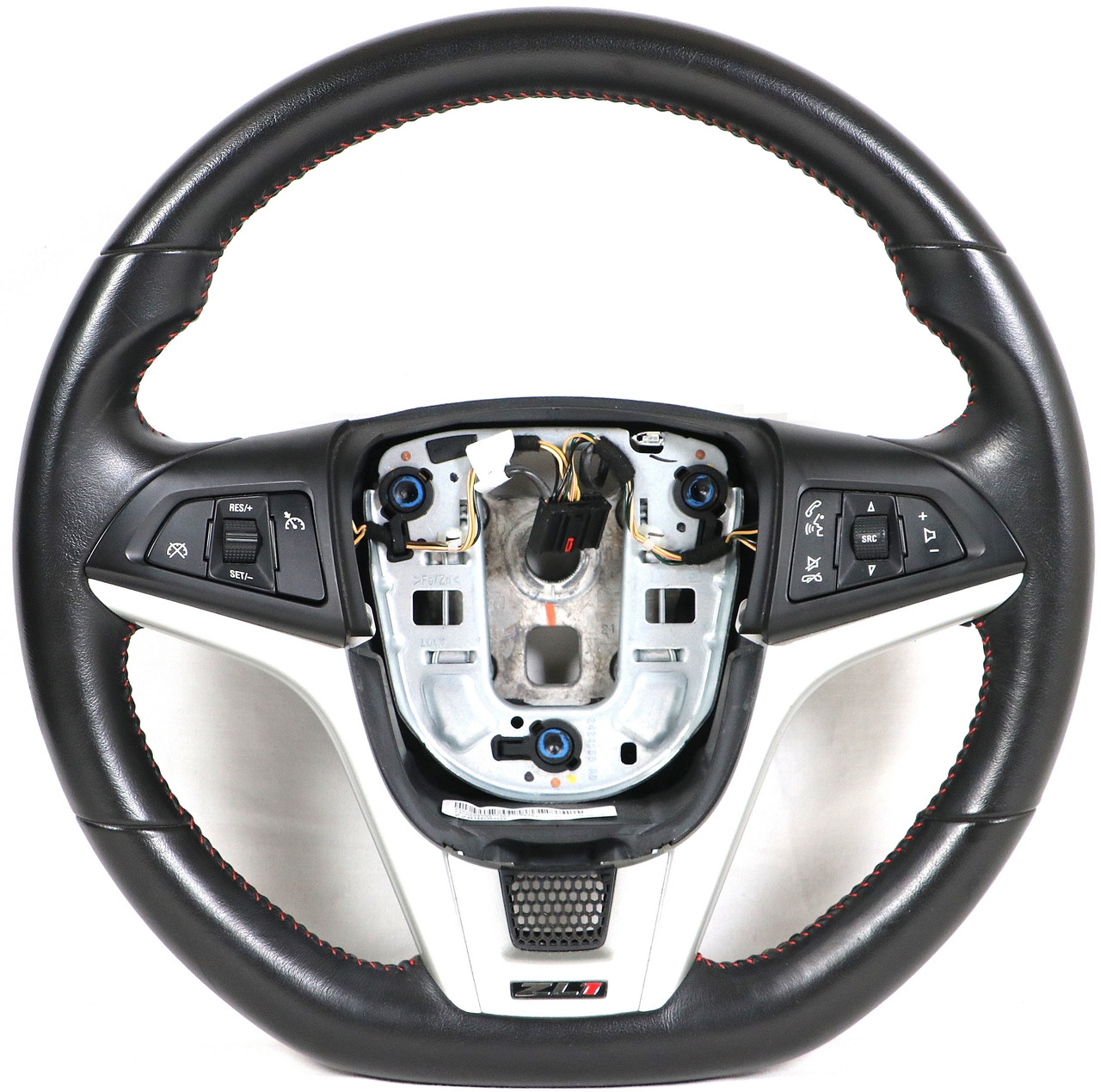 2012-2015 Camaro ZL1 Manual Ebony Black Leather Steering Wheel Red