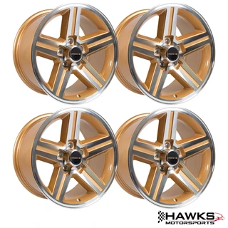 1985-1987 Camaro IROC-Z 17x9 Wheel Set, Set of 4, Gold, Wheels Only, Hawks Restoration Parts HT179IROCZGOLD-85 4