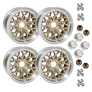 1978-81 Camaro/Firebird 15 X 8 Cast Aluminum GOLD SnowFlake Wheel Kit