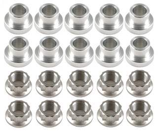 Lightweight Titanium Shank Style Wheel Lug Nut Kit, Set of 10 M12x1.5, Hawks Motorsports