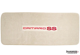 Neutral Tan rear hatch deck mat with Camaro SS logo for 1993-2002 Camaro coupes