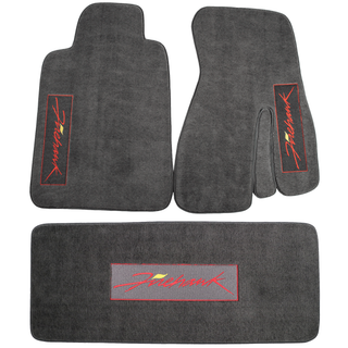 AFM Grey Embroidered Logo Carpet Floor Mats – 1982-2002 Pontiac Firebird Trans Am (4-Piece Set)