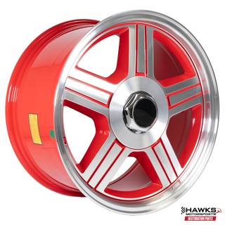  1982-1992 Camaro Firebird 17x9 Red Z28 Wheel Set, Set of 4, Wheels Only, Hawks Restoration Parts HT179Z28R