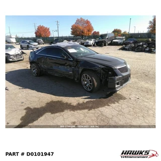 Front right three-quarter view of 2013 Cadillac CTS-V coupe donor parts car, stock D0101947