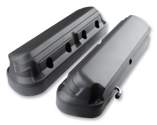 HOLLEY 2-PIECE FORD STYLE VALVE COVER - GEN III/IV LS - SATIN BLACK