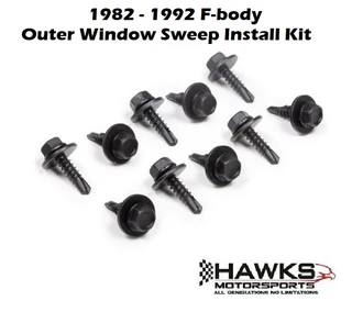 1982–1992 Camaro Firebird Outer Window Felt Weatherstrip Mounting Hardware Kit– Set of 10