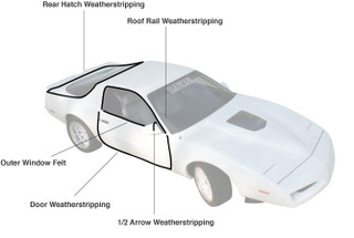 82-92 Camaro/Firebird Roof Rail Weatherstripping, New Aftermarket