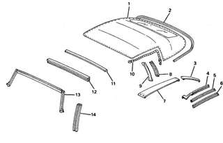 87-92 Camaro/Firebird Convertible Top Rear Bow Seal