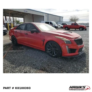 Front right three-quarter view of 2019 Cadillac CTS-V sedan donor parts car, stock K0100393
