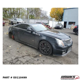 Front right three-quarter view of 2014 Cadillac CTS-V coupe donor parts car, stock E0110499