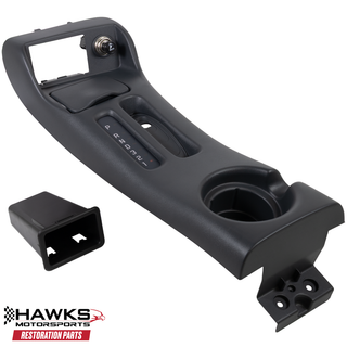 1997-1999 Camaro/Firebird Automatic Upper Console/Shifter Plate, New Reproduction, Hawks Restoration Parts, Complete, Graphite