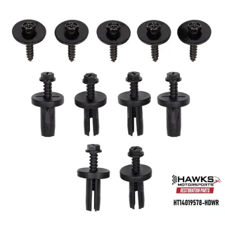 Replaces GM Parts #14019578 Front bumper filler-panel hardware kit for compatible 1982-1992 Chevrolet Camaro models