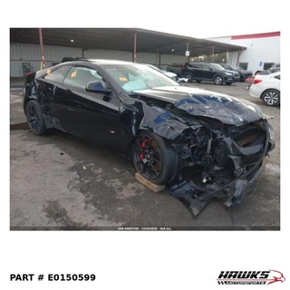 Front right three-quarter view of 2014 Cadillac CTS-V coupe donor parts car, stock E0150599