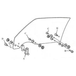 1970 - 1981 Camaro / Firebird Side WIndow Roller & Mounting Kit (FULL KIT) W-033 