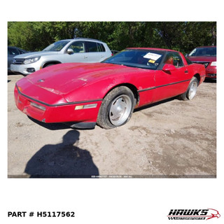 Front left three-quarter view of 1987 Chevrolet Corvette donor parts car, stock H5117562