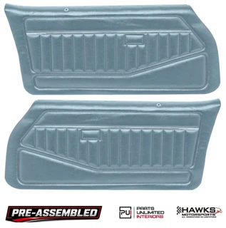 1974 - 1981 Camaro / 1978-1981 Firebird Trans Am Light Blue Preassembled Door Panels Parts Unlimited K78803