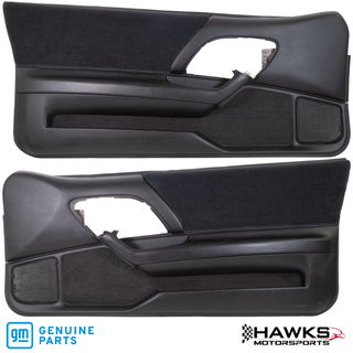 2000-2002 Chevrolet Camaro SS 35th Anniversary Black Cloth Door Panels Pair NEW OEM GM NOS. Hawks Motorsports