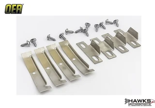 Kit Includes:
4 L bracers which hold the t-top to the center roof.
4 weather seal retainers which hold the weather seal down and in place on the inner corners of the roof.
12 pc mounting hardware kit.