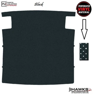 1974-1981 Camaro Firebird Trans Am ABS Hardtop Headliner Board with Seat Belt Retractor Cut-Outs, Black Perforated Vinyl, PUI - HLB01