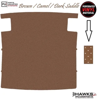 1974-1981 Camaro Firebird Trans Am ABS Hardtop Headliner Board with Seat Belt Retractor Cut-Outs, Dark Saddle Perforated Vinyl, PUI - HLB18