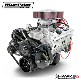GM Small Block Compatible 350 c.i. Engine - 390 Horsepower - Deluxe Dressed - Black Pulley Kit - Fuel Injected, BluePrint Engines (BP3505CTFK) Hawks Motorsports