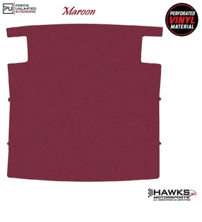  1974-1981 Camaro Firebird Trans Am ABS Hardtop Headliner Board with Seat Belt Retractor Cut-Outs, Maroon Perforated Vinyl, PUI - HLB29