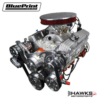 GM Small Block Compatible 383 C.I. Deluxe Dressed - Low Profile - Polished Pulley Kit - Carbureted, BluePrint Engines (BP38318CTCKV) Hawks Motorsports