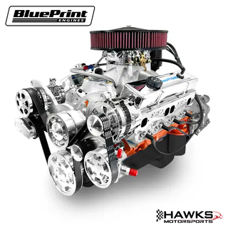 GM Small Block Compatible 454 c.i. Engine and 700R4 Automatic Transmission - 563 Horsepower - Standard Edition Builder Series - Polished Pulley Kit - Fuel Injected, BluePrint Engines (B454FK700) Hawks Motorsports