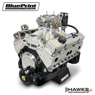 BPMS396CTC GM Small Block Compatible 396 c.i. 530 HP Base Dressed Carbureted Crate Engine, Aluminum Heads, BluePrint Engines