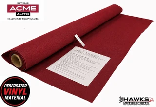Key Features

    Manufactured by Acme Auto Headlining
    Acme color designation: Dark Red
    FBH5 color code
    Foam-backed construction
    Factory-style perforated vinyl face
    Designed for recovering an existing headliner board
    Suitable for ABS or pressboard-style headliner boards
    Helps replace sagging, faded, torn or stained headliner material
    Material may be trimmed during installation
    Material only
    Headliner board is not included
    Acme part number 74-1513P-FBH5