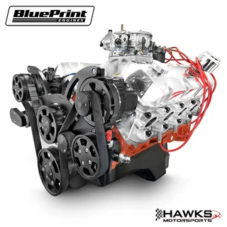 PS6320CTCKB GM Big Block Compatible 632 C.I. Pro Series Engine - 815 Horsepower - Deluxe Dressed - Black Pulley Kit - Carbureted - BluePrint Engines (PS6320CTCKB)