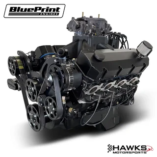 PS6320CTCKBX GM Big Block Compatible 632 C.I. Pro Series Engine - 815 Horsepower - Blackout Reaper Edition - Deluxe Dressed - Black Pulley Kit - Carbureted - BluePrint Engines (PS6320CTCKBX)