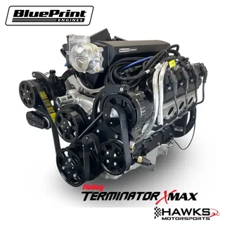 PSLS42751CTFKB GM LS Compatible 427 C.I. Pro Series Engine - 600 Horsepower - Deluxe Dressed - Black Pulley Kit - Holley Terminator X EFI System - BluePrint Engines (PSLS42751CTFKB)