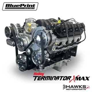 PSLS4273CTFK GM LS Compatible 427 C.I. Pro Series Engine - 605 Horsepower - GM Plastic Intake - Deluxe Dressed - Polished Pulley Kit - Holley Terminator X EFI System - BluePrint Engines (PSLS4273CTFK)
