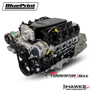 BLS3768K4X4 GM LS Compatible 376 C.I. Engine & 4L65/70E 4WD-Ready Automatic Transmission - 510 Horsepower - Truck Edition Builder Series - Natural Pulley Kit - Holley Terminator X EFI System - BluePrint Engines (BLS3768K4X4)