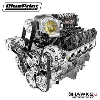 PSLS3767SCTKB GM LS Compatible 376 C.I. Pro Series Engine - 700 Horsepower - Gen 6 Whipple 3.0L Supercharger - Deluxe Dressed - BLACK Pulley Kit - Holley Terminator X EFI System - BluePrint Engines (PSLS3767SCTKB)