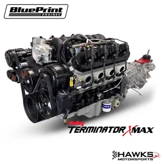 BLS3763KBT56 GM LS Compatible 376 c.i. Engine and T56 Manual Transmission - 530 Horsepower - Standard Edition Builder Series - Black Pulley Kit - Holley Terminator X EFI System - BluePrint Engines (BLS3763KBT56)