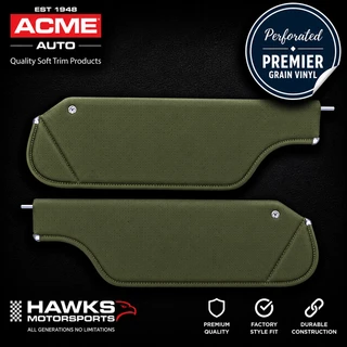 Correct applications include:

1970 Chevrolet Camaro coupe with applicable perforated custom-style sun visors
1970 Pontiac Firebird coupe with applicable perforated custom-style sun visors
1970 Pontiac Firebird Esprit with applicable perforated sun visors
1970 Pontiac Firebird Formula with applicable perforated sun visors
1970 Pontiac Firebird Trans Am with applicable perforated sun visors