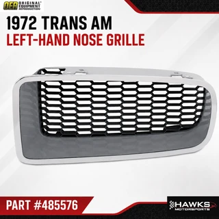 OER 485576 left-hand driver-side front grille for 1972 Pontiac Trans Am.