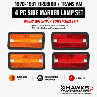 Four-piece OER front and rear side marker lamp kit for 1970-1981 Pontiac Firebird and Trans Am