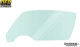 OER FD4705 light-green-tinted passenger-side door glass for a 1970-1981 Camaro, Firebird or Trans Am