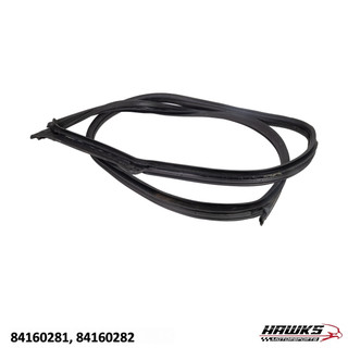 Driver-side body door weatherstrip for a 2016–2024 Chevrolet Camaro coupe, part 84160281, shown folded with its molded edges visible.
