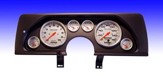 1990-92 Camaro Complete Black 6 Gauge Panel with Auto Meter Phantom Gauges