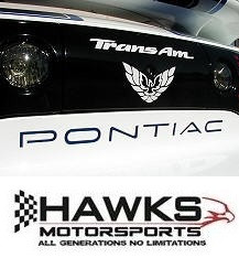 1999 Pontiac Trans Am 30th Anniversary / 2002 Collector Edition Rear Taillight Filler-Panel Name and Solid-Wing Bird Decal Set, Phoenix Graphix 9902TATB  white