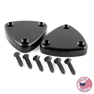 1982-2002 Camaro/Firebird Sun Visor Delete Plate, Billet Aluminum, Black, Pair, Hawks Motorsports