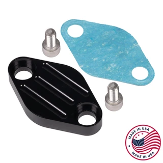 1998-2000 Camaro/Firebird EGR Intake Block-Off Plate for Exhaust Manifolds, Billet Aluminum, Black Hawks Motorsports
