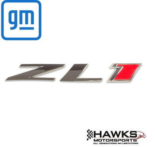 Genuine GM 22830718 red and chrome hood-side ZL1 emblem for 2012-2015 Chevrolet Camaro ZL1