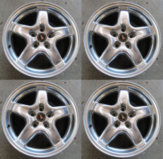 01-02 Trans Am WS6 17x9 Polished Wheels Set of 4 Front & Rear, USED 