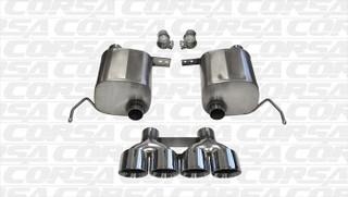 2014-2018 Corvette C7 6.2L V8 2.75" Valve-Back Dual Exhaust with Quad Round Polished Tip-SPORT, Corsa 