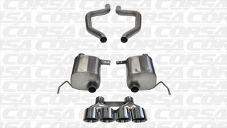 2015-2018 Corvette C7 Z06 6.2L V8 2.75" Axle-Back Dual Exhaust with Quad Round Polished Tip-SPORT, Corsa 
